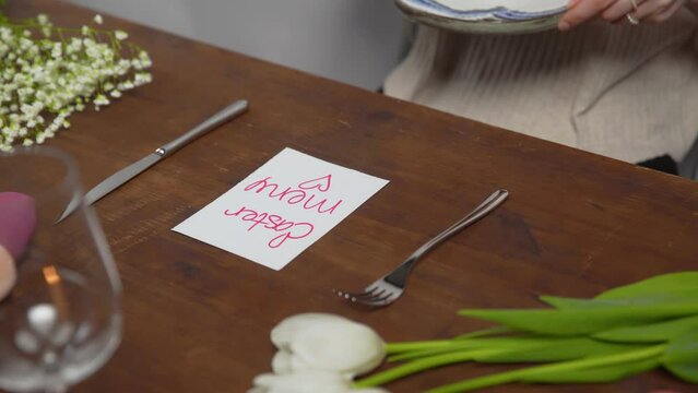 Close-up on a table with items to create a composition for Easter. Easter menu. Church holiday-Easter