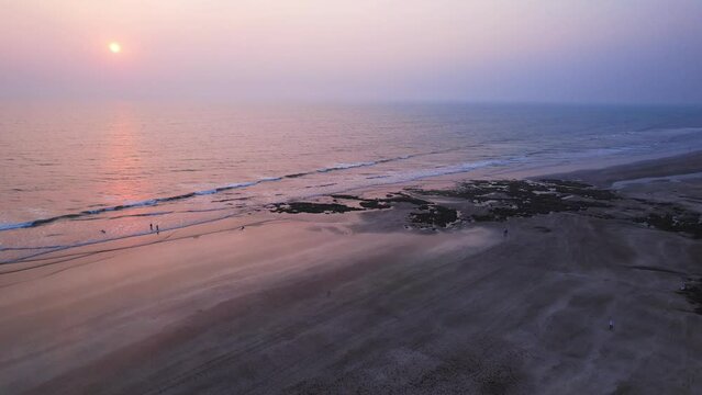 Aerial footage of Murud beach at Dapoli, located 200 kms from Pune on the West Coast of Maharashtra India.