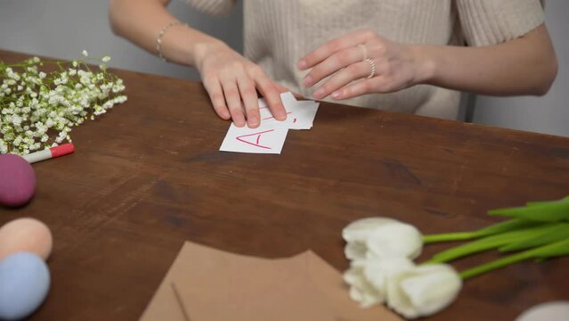 Close-up on a table with items to create a composition for Easter. Happy Easter. Church holiday-Easter