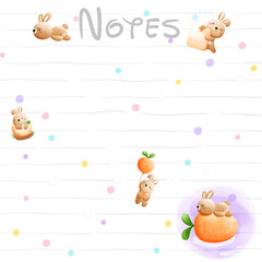 Printable notepad or sticky note for digital papers, journal and printable planners - Happy Easter Planner Collection