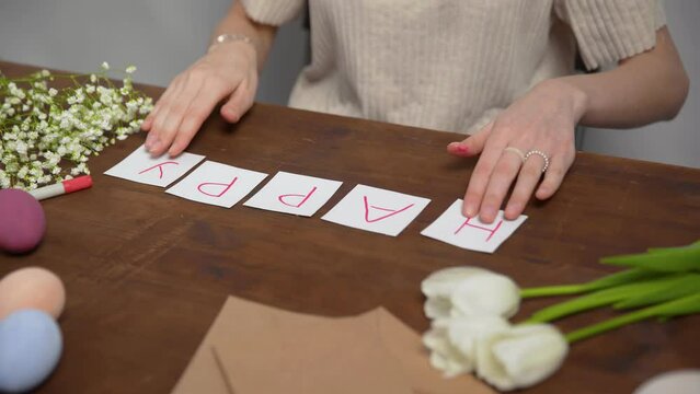 Close-up on a table with items to create a composition for Easter. Happy Easter. Church holiday-Easter
