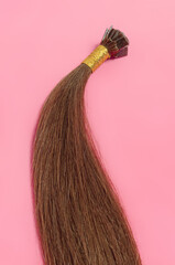 flat tip adhere fusion straight brown human hair extensions 