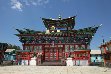 Obraz premium temple of heaven city, Ulan-Ude,Palace of Khambo Lama Itigelov. MIvolginsky datsan monastery is the Buddhist Temple located near Ulan-Ude city in Buryatia, Russia.