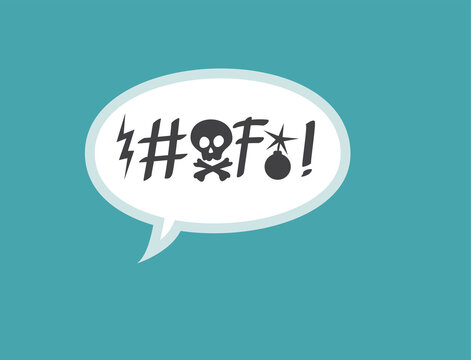 Speech Bubble with Swear Words Communication Concept Illustration