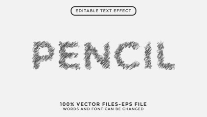 pencil text. editable text effect premium vectors