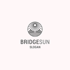 Bridge sun logo icon design template