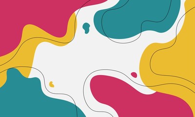 Liquid Style Colorful Pastel Abstract Background with Elements Vector