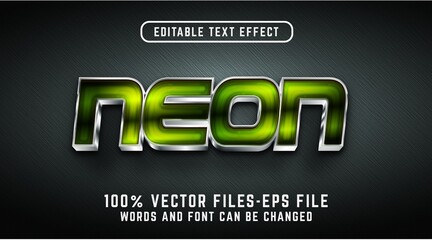 neon 3d text effect. editable text effect premium vectors