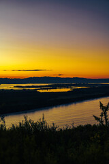 Sunset at the beach in Tauranga in New Zealand, 
