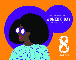 International Women's Day. Women in leadership, woman empowerment. Vector horizontal banner.
