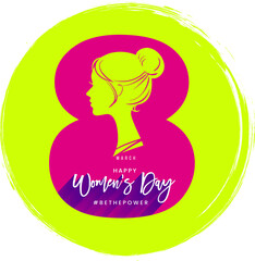 International Women's Day. Women in leadership, woman empowerment. Vector horizontal banner.