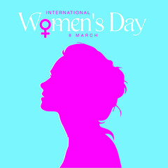 International Women's Day. Women in leadership, woman empowerment. Vector horizontal banner.