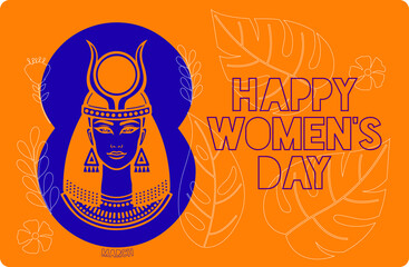 International Women's Day. Women in leadership, woman empowerment. Vector horizontal banner.