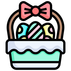 EASTER BASKET filled outline icon