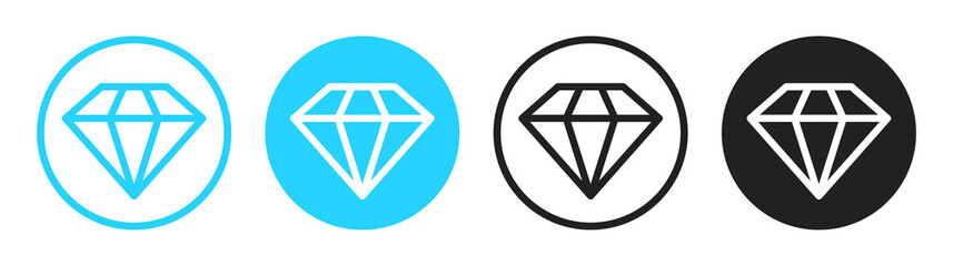 Diamond icon set. Vector illustration