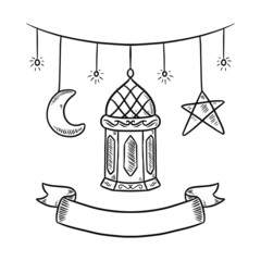 islamic doodle set vector hand drawn-02