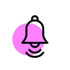 Ringing bell notification icon. Pixel perfect, editable stroke, color