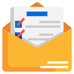 DOCUMENT EMAIL flat icon