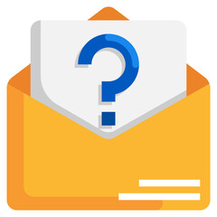 QUESTION EMAIL flat icon