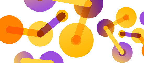 Line points connections geometric abstract background. Circles connected by lines. Trendy techno business template for wallpaper, banner, background or landing