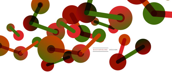 Line points connections geometric abstract background. Circles connected by lines. Trendy techno business template for wallpaper, banner, background or landing