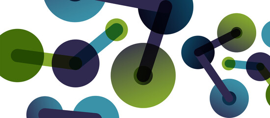 Abstract background. Round dots connected by lines. Trendy techno business template for wallpaper, banner, background or landing