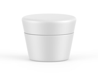 Blank cosmetic cream and gel jar for branding and mockup, 3d render illustration.