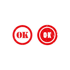 OK rubber stamp. Isolated vector