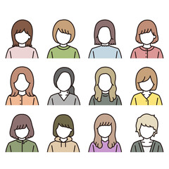 女性 アイコンセット イラスト