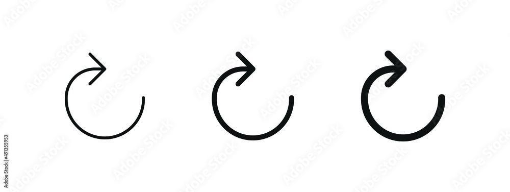 Poster rotate arrow icon, Round circle reload symbol, Rotating arrows icons, Refresh, recycle, Recycling icon button in filled, thin line, outline and stroke style for apps and website	
