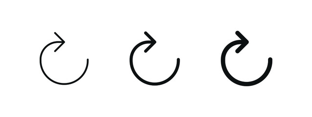 Obraz premium rotate arrow icon, Round circle reload symbol, Rotating arrows icons, Refresh, recycle, Recycling icon button in filled, thin line, outline and stroke style for apps and website 
