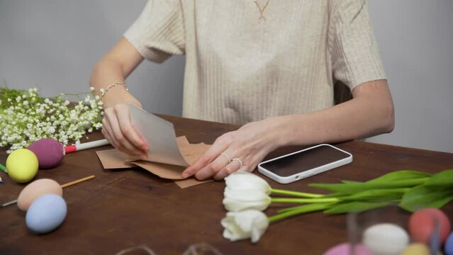 Close-up on a table with items to create a composition for Easter. Happy Easter. Church holiday-Easter
