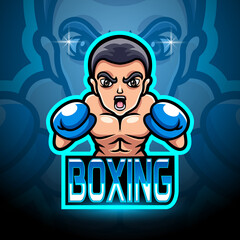 Boxing mascot sport esport logo design