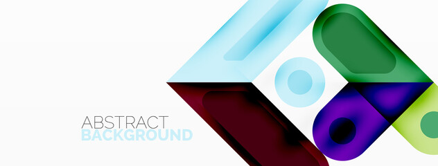 Square and circle minimal abstract background. Vector illustration for wallpaper banner background