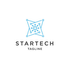 Neuron star logo icon design template flat vector