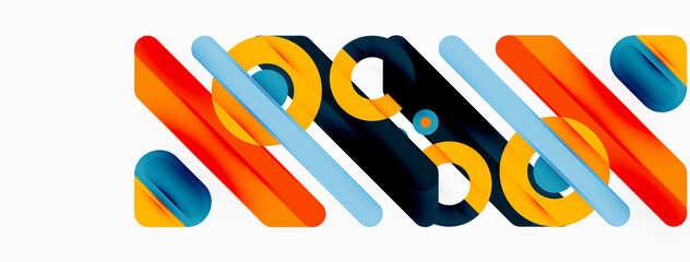 Creative geometric wallpaper. Minimal lines and circles background