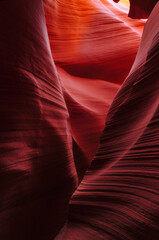 The sandstone shapes and warm colors of Lower Antelope Canyon, Page, Arizona, Southwest USA
