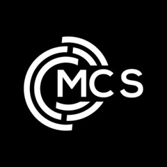 MCS letter logo design on black background. MCS creative initials letter logo concept. MCS letter design.