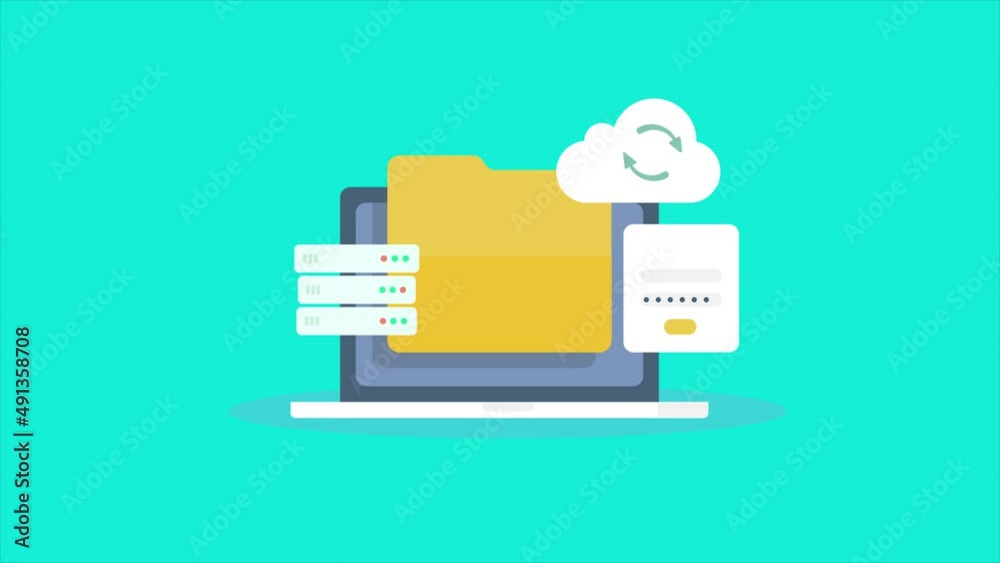 Wall mural cloud computing security, online data protection, secure server storage, encrypted login access conc