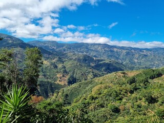 View of Zona de los Santos hills in Costa Rica