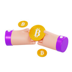 3d illustration bitcoin agreement