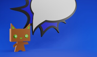 cute kitty with talk bubble