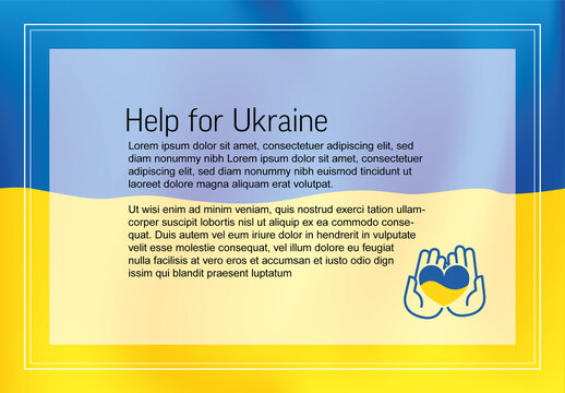 Support Ukraine Text Layout Made from Ukraian Flag