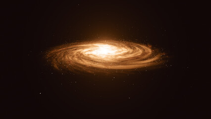 Orange Spiral Galaxy in deep spcae