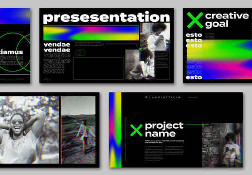 Black Presentation Layout with Gradient Accent