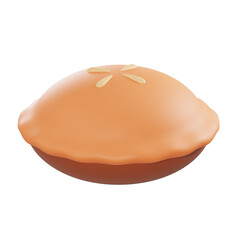 3d illustration pie bakery object