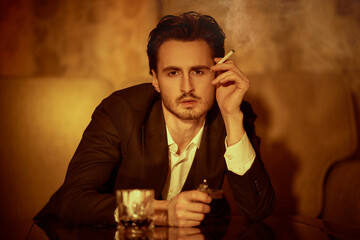 man relaxing in the evening