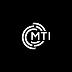 MTI letter logo design on black background. MTI creative initials letter logo concept. MTI letter design.
