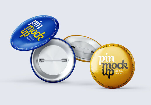 Pin Button Mockup for Creative Design and Branding Projects