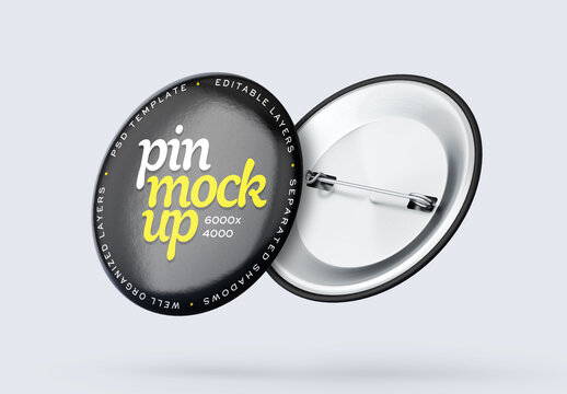 Pin Button Mockup for Creative Design and Branding Projects